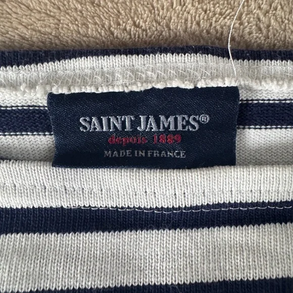 Saint James Breton Stripe Tee French Nautical Parisian Chic L/XL - Picture 3 of 12